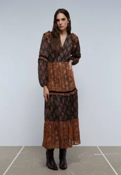 Vestido Midi Paisley Lurex-Scalpers Shop