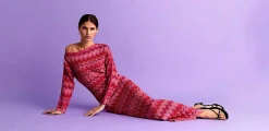 Vestido Midi Punto Zigzag Lurex-Scalpers Discount